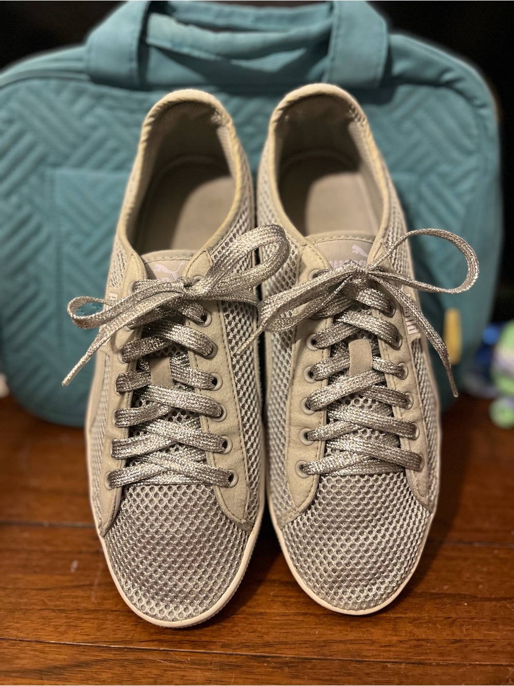 Puma Silver Mesh Low-Top Sneakers